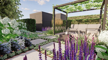 Eine Gartenplanung von Cynthia Nebel visualisiert …