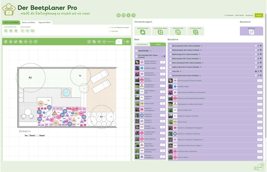 Der BEETPLANER PRO ermglicht digitale Planung mit fundiertem Pflanzenwissen.
