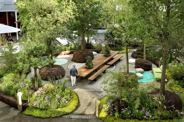 Die Installation interpretierte die Streuobstwiese in moderner Weise.