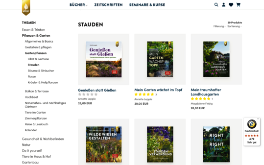 Bücher zu Gartenthemen und viel mehr finden Sie im Webshop