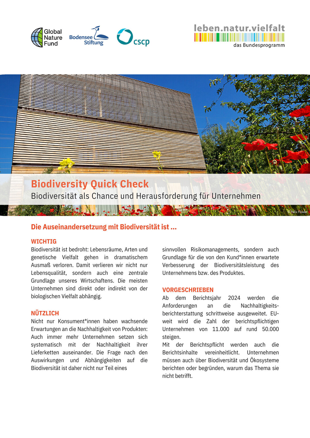 Faltblatt Biodiversity Quick Check