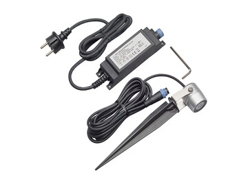 LED Gartenstrahler-Set mini  Basisset mit Netzteil und Eurostecker zum direkten Anschluss 