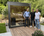 Kooperation bei handwerklich hergestellten Gartensaunen. Von links: Claus Thumm (Gartenmetall), Tim Oppitz und Alfred Hart (Design@Garten)
