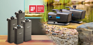 Die Wasserspielpumpe Aquarius Eco Premium mit der neuartigenCORE 6 Technology und der EcoFlow Innenfilter aus dem Aquaristiksortimentwerden mit dem Award gewrdigt.