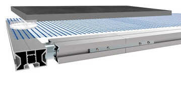 Einfach und witterungsunabhngig: Mit dem neuen TerraMaxx RS lassen sich XXL-Formate mrtelfrei auf einem Aluminium-Rahmen verlegen.